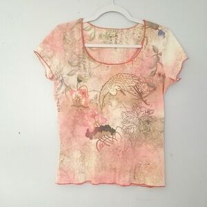 Xcit U.S.A Pink Scoop Neck Tee Sz PL